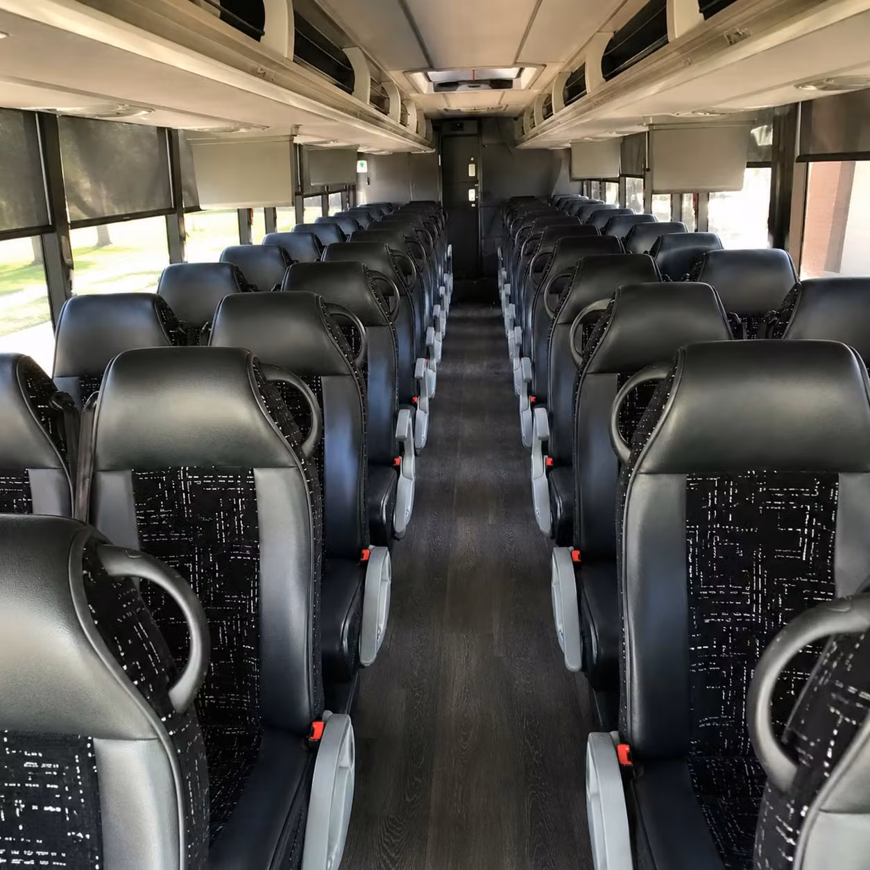 56 passenger charter bus inside
