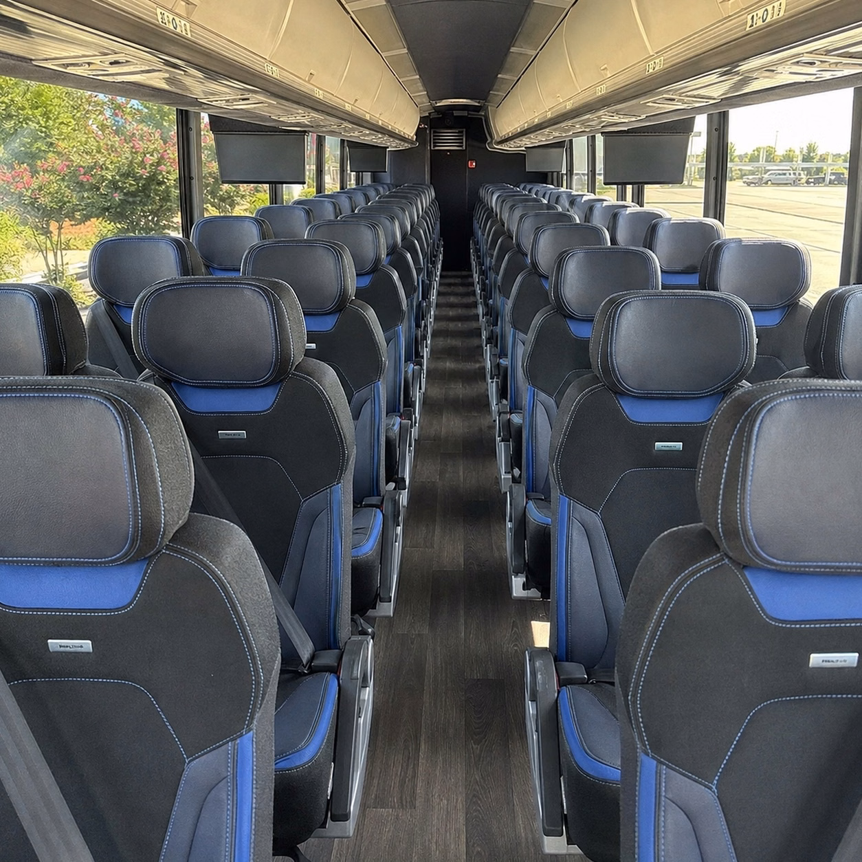 wichita charter bus rental interior